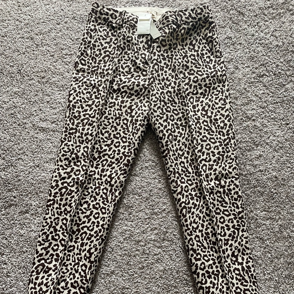 NWT Jcrew leopard print pants size 0
